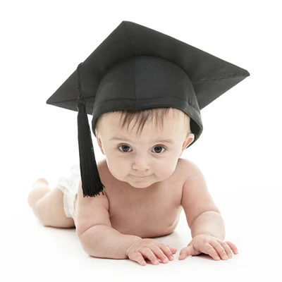 Infant Daycare - Northern Virginia Academy of Early Learning - cute baby wearing graduation cap