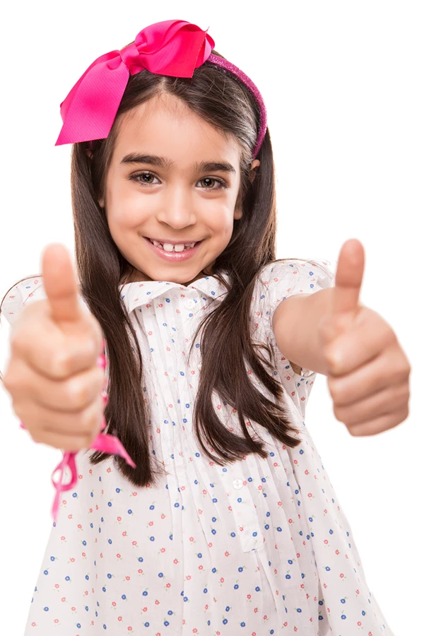 Northern Virginia Academy of Early Learning Enrollment - image of cute girl giving two thumbs up and smiling